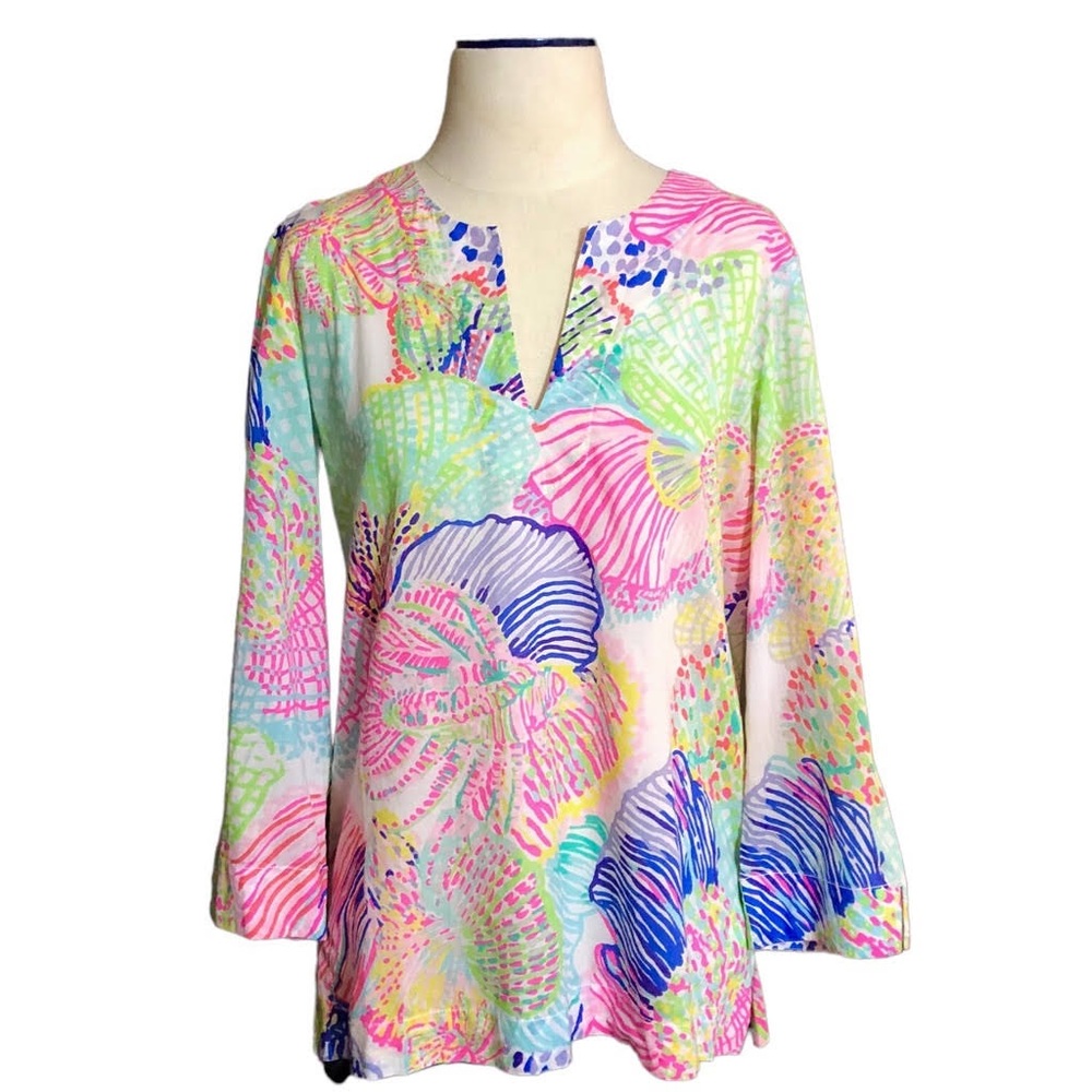 Lilly Pulitzer Amelia Island "Roar of the Seas" Tunic Shirt Size S